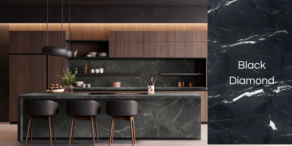 pedras escuras: quartzito black diamond